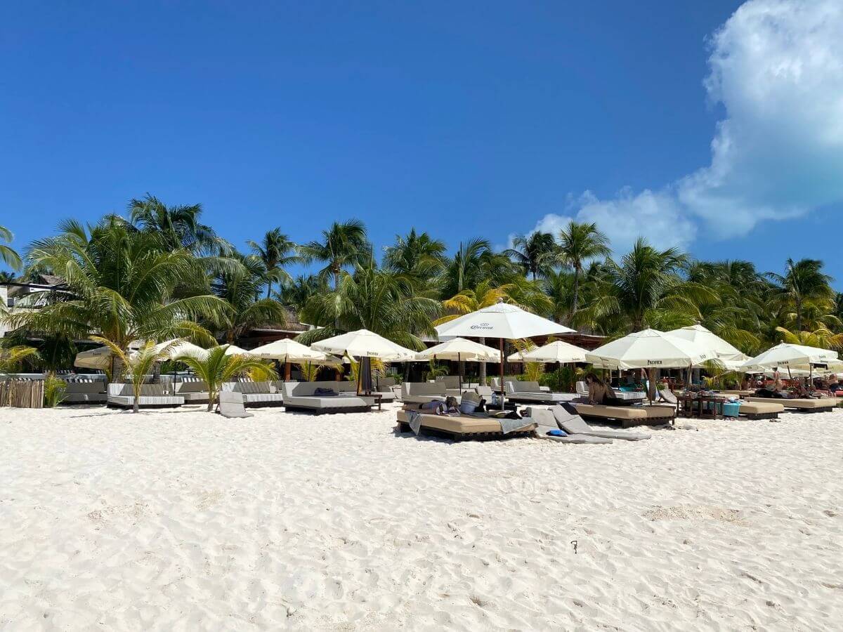 A beach club on Playa Norte, Isla Mujeres