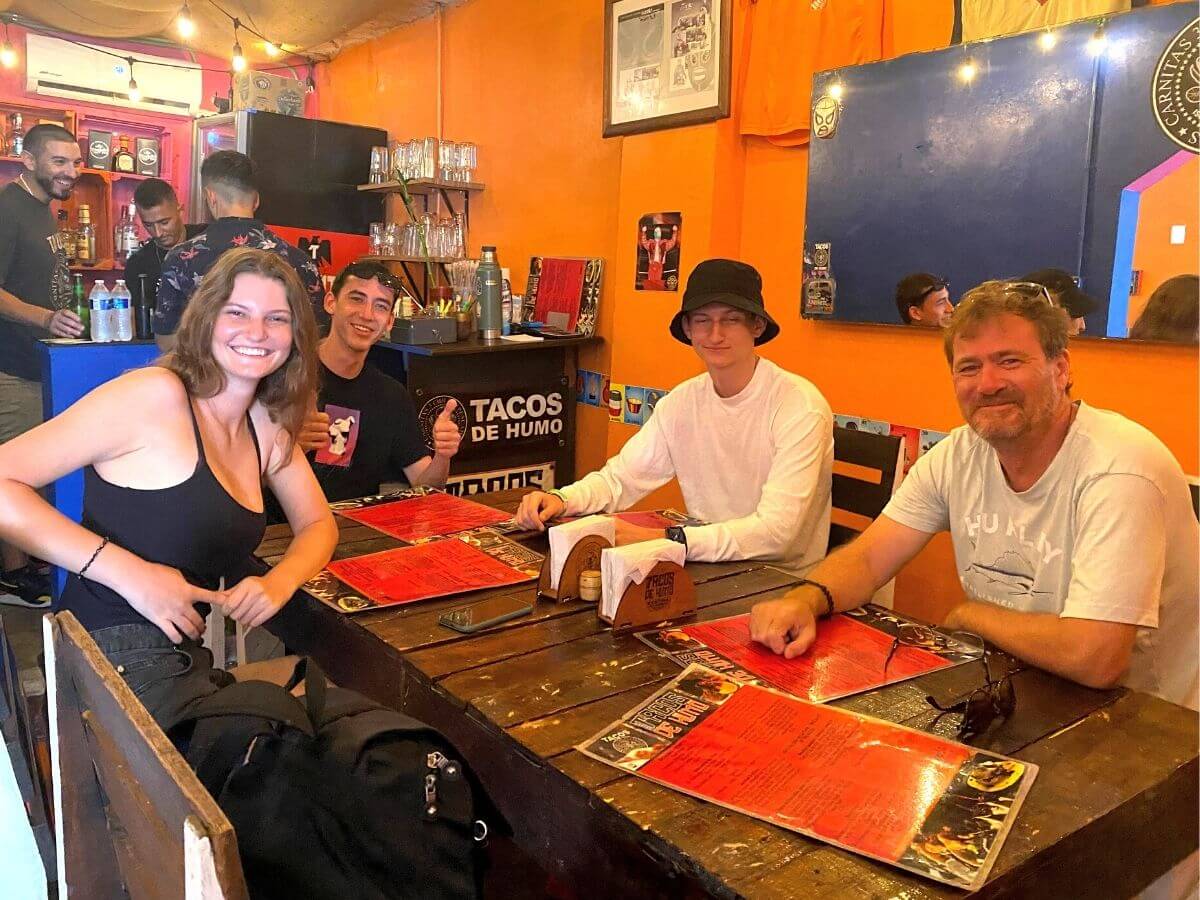 Jim, Catherine and Robert in Tacos del Humo