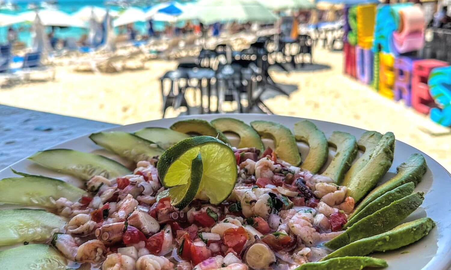 Ceviche at Palapa Leidy Isla Mujeres