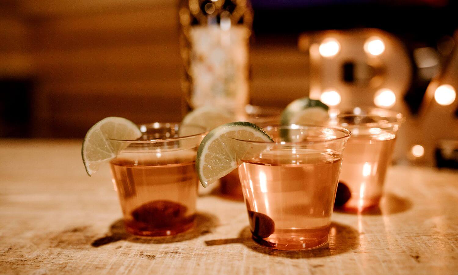 Agave Based Spirits served in shot glasses.