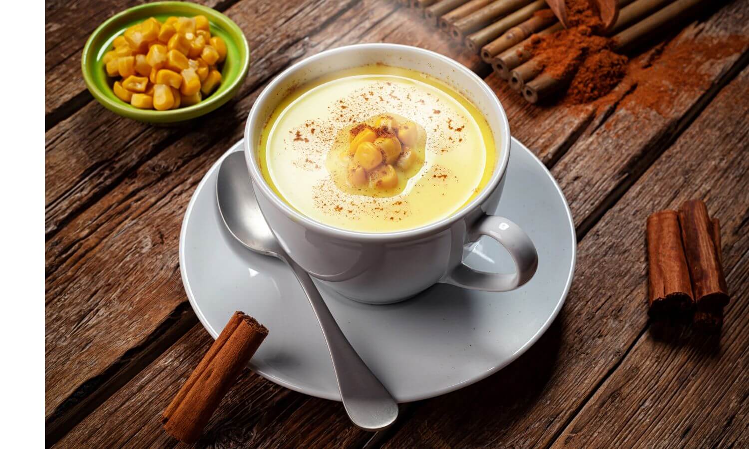 Atole, the traditional Mexican hot drink made from corn dough.