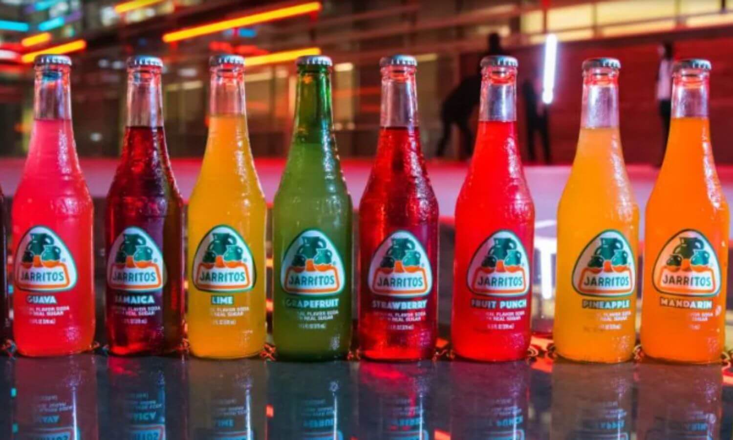 The different flavors of Jarritos, Mexican sodas.