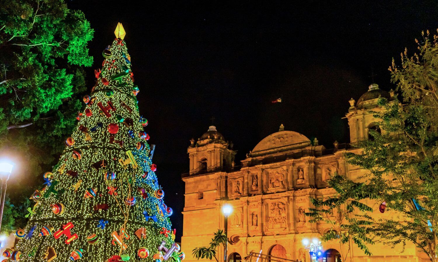 Christmas Tree in a Zocalo (town square) in Mexico