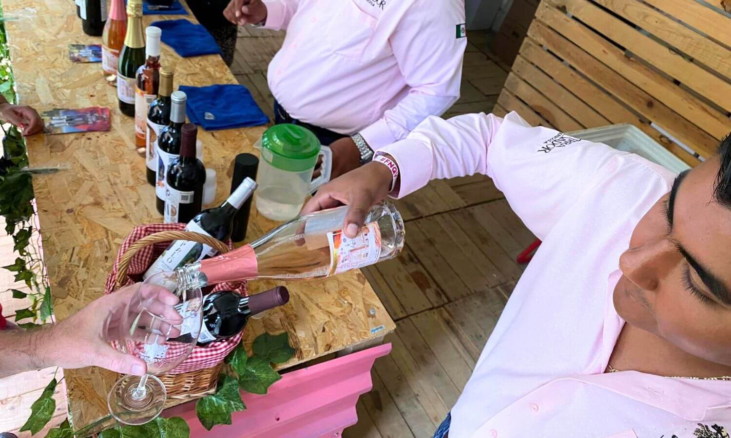 Wine being sampled at the Feria Nacional del Queso y el Vino in Tequisquiapan