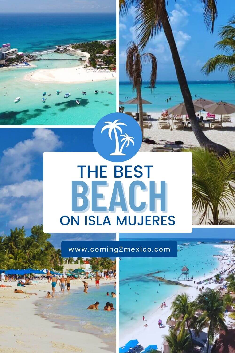 Pinterest pin for the best beach on Isla Mujeres article.