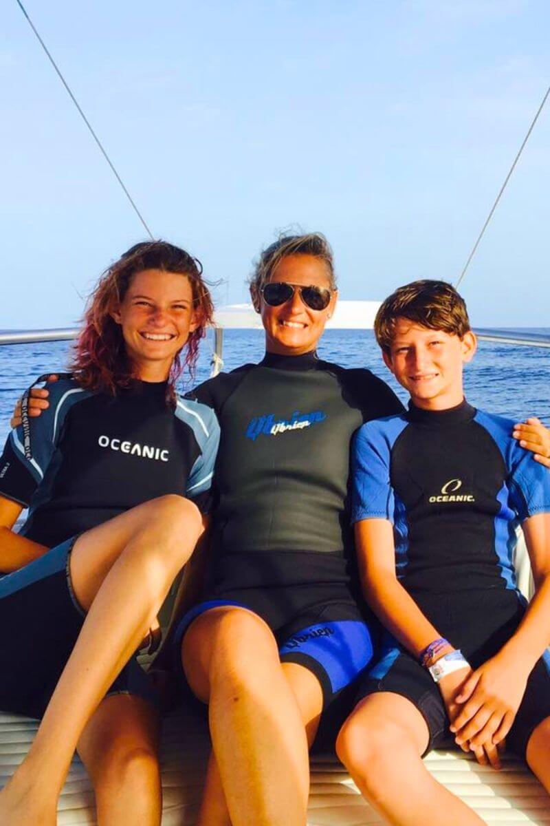 Michele Catherine and Cole out on a Whale Shark Tour from Isla Mujeres