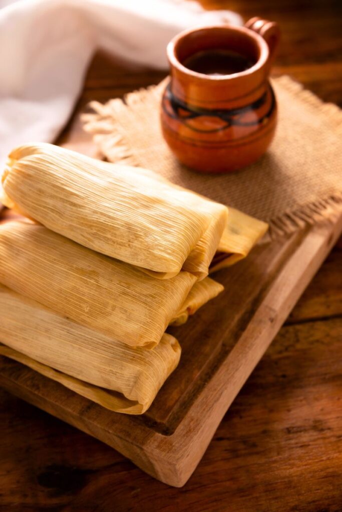 tamales and a cup of atole