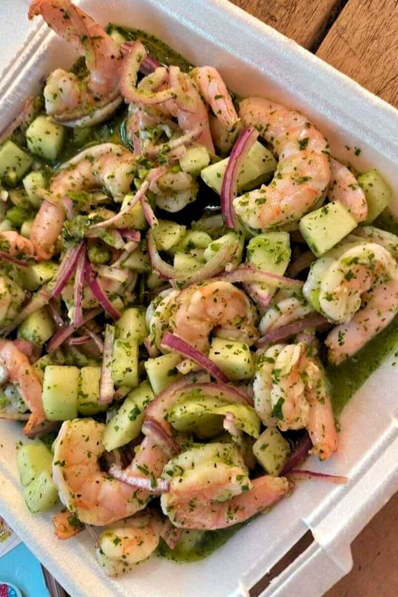 Shrimp Aguachile in Puerto Morelos