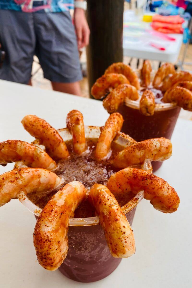 Hambriento Puerto's Micheladas with Shrimp