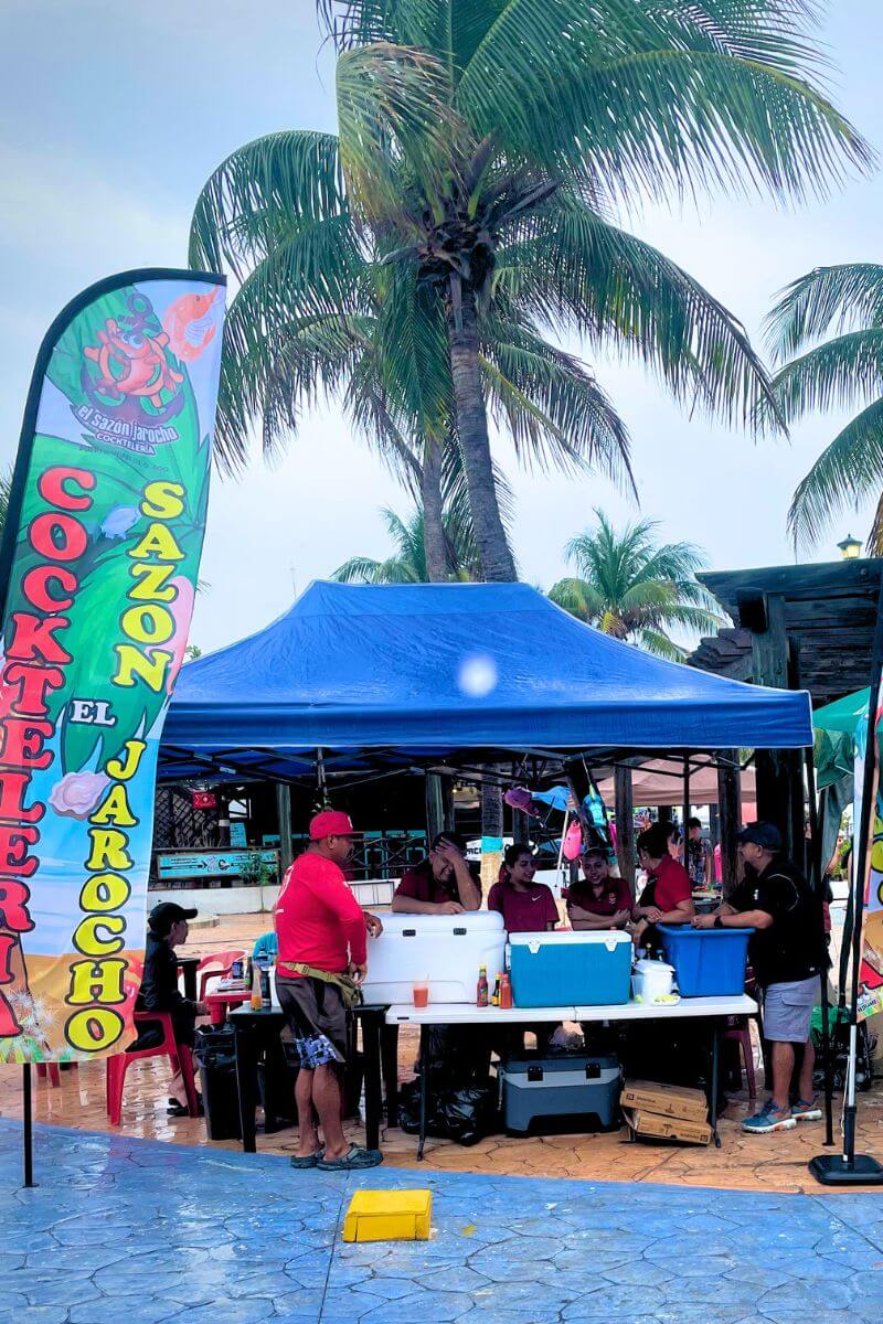 Sazon Jarocha's stand at the Puerto Morelos Cerviche Festival