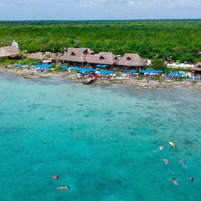 SkyReef beach club from the ocean