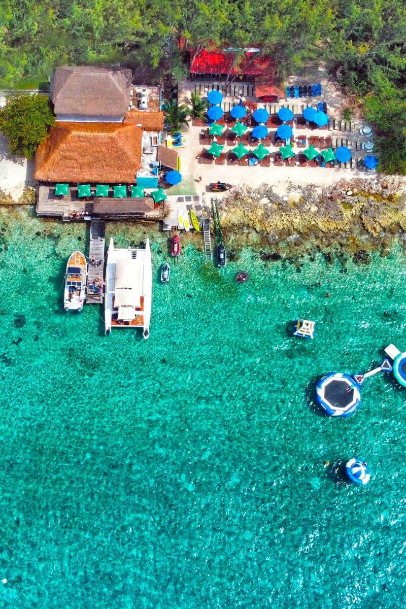 A drone shot looking down on Totuga's Beach Club.