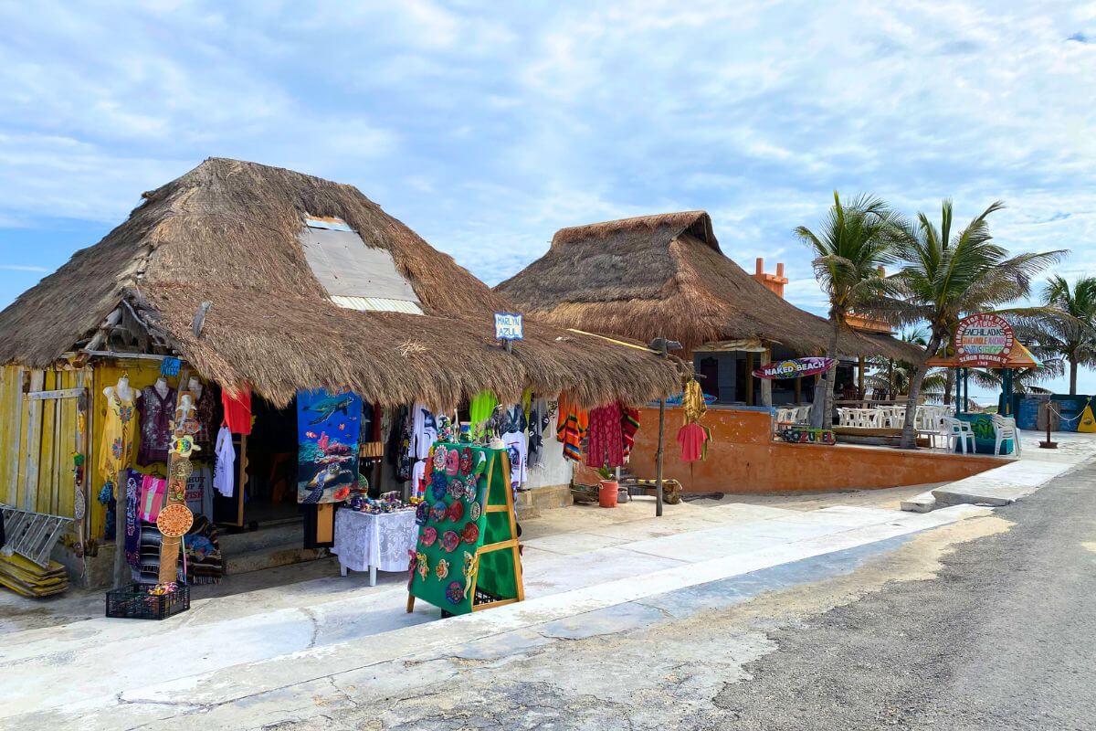 A shop and bar on the north end of the East Side of Cozumel Island