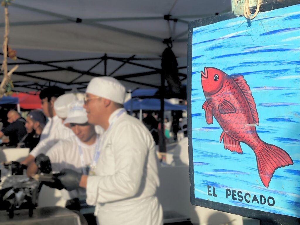 El Pescado's stand at the Mexican Caribbean Food Festival in Puerto Morelos.