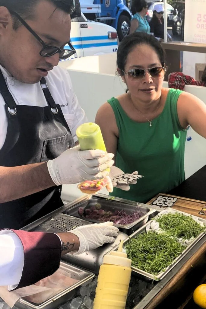 Festival Gastronomico Del Caribe - The 3Rd Annual Mexican Caribbean Gastronomic Festival In Puerto Morelos 38 Tostadas being prepared at the food festival.