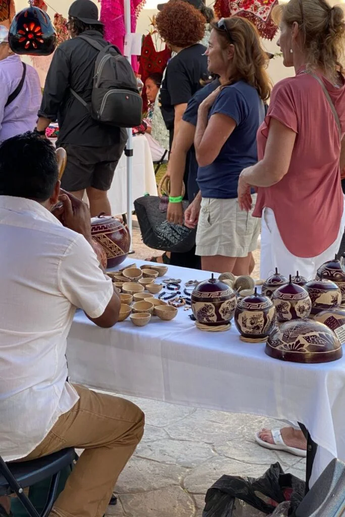 Festival Gastronomico Del Caribe - The 3Rd Annual Mexican Caribbean Gastronomic Festival In Puerto Morelos 10 Decorated gourds being sold on a market stand at the food festival in puerto morelos.