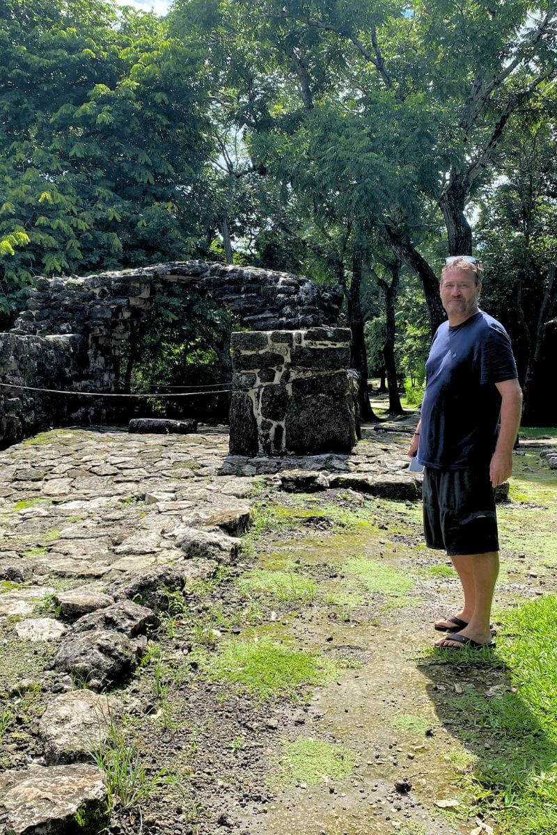 Jim by7 one of the ancient raodways at San Gervasio Ruins, Cozumel Parks