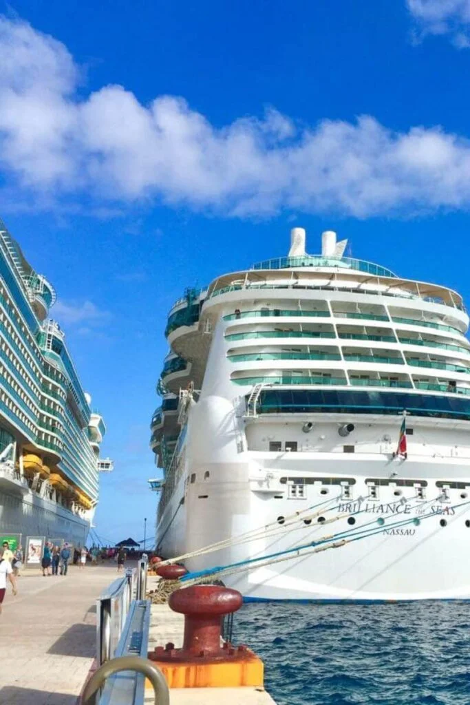 Cruise ships at port on cozumel