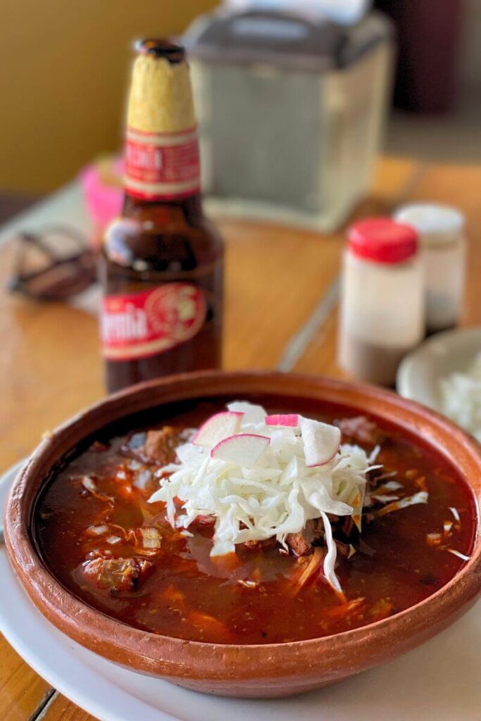 pozole and beer
