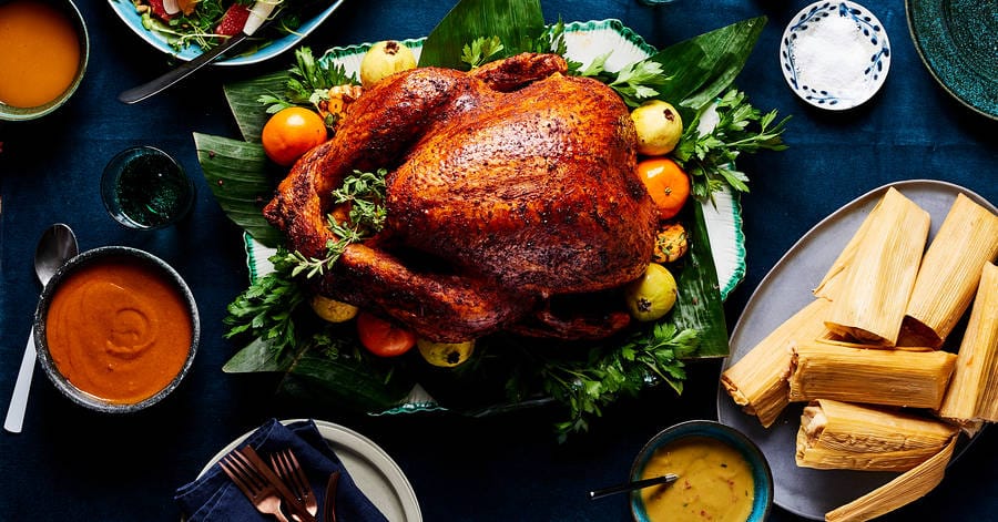 Pavo Pibil Turkey In Mexico Presentation of a roasted turkey in mexico