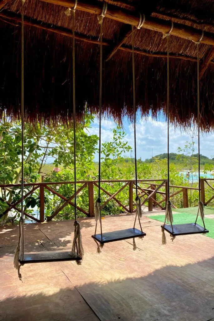 Floating Through Paradise: An Afternoon At Los Rapidos Bacalar 8 Swings with a view at los rapidos bacalar